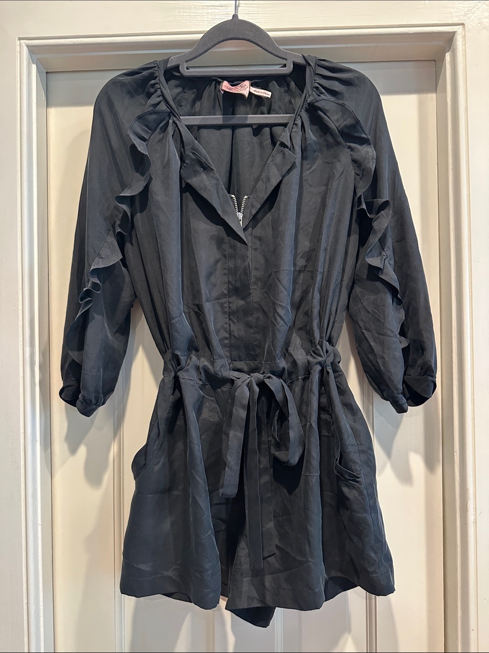 Juicy Couture Black Ruffle Sleeve Romper